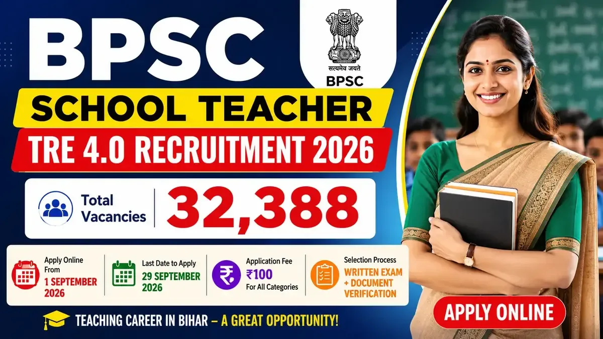 BPSC School Teacher TRE 4.0 Recruitment 2026 with 32,388 vacancies