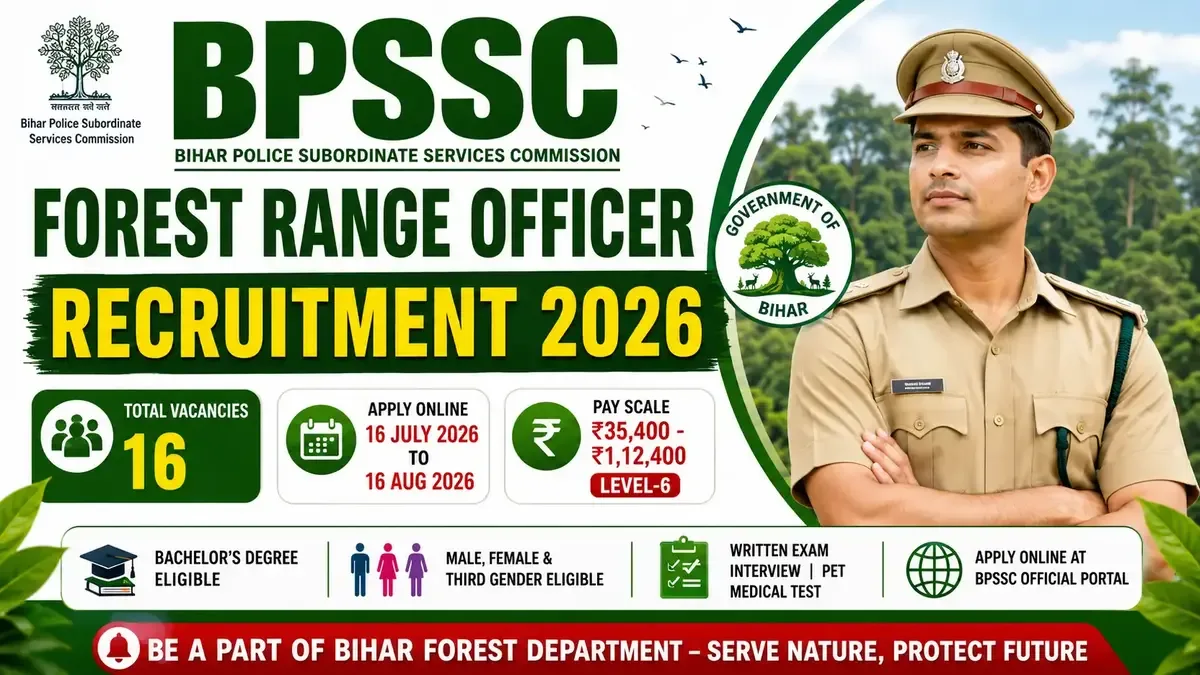 BPSSC Bihar Forest Range Officer Recruitment 2026 notification with 16 vacancies