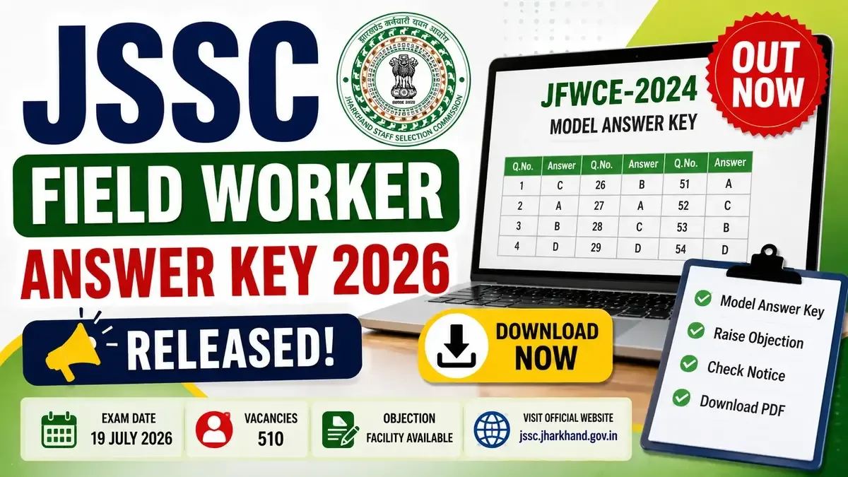 JSSC Field Worker Answer Key 2026 released with JFWCE-2024 model answer key, 510 vacancies and online objection facility