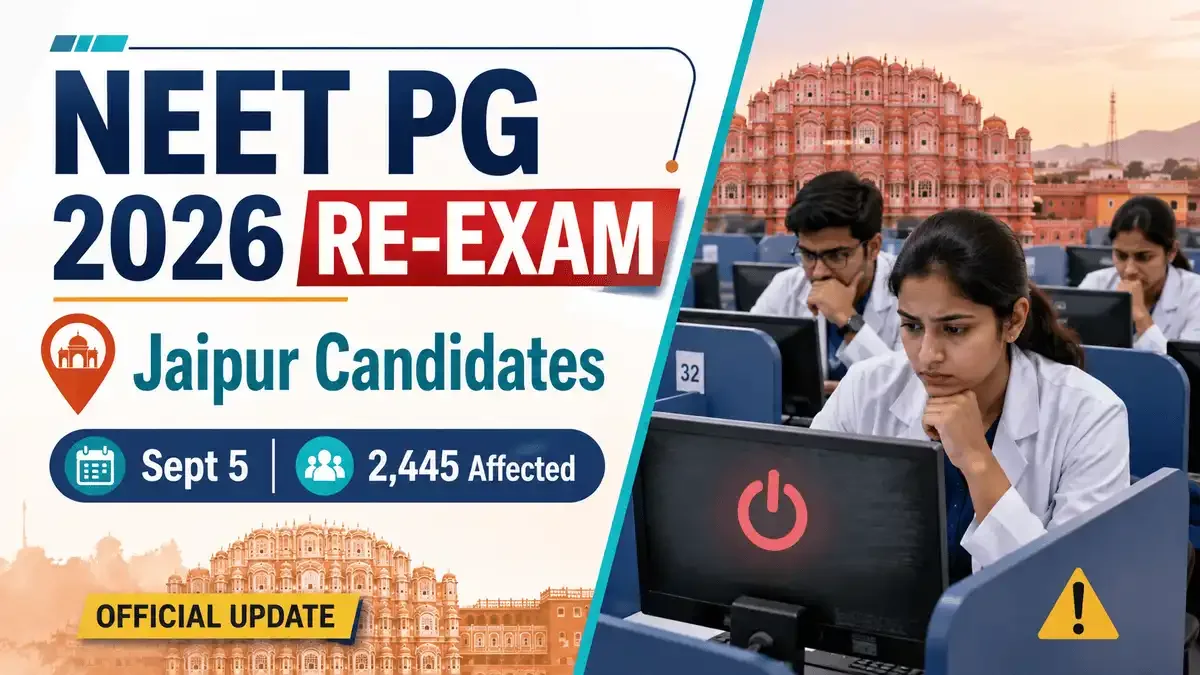 NEET PG 2026 Jaipur re-exam on September 5 for 2,445 affected candidates