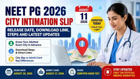 NEET PG City Intimation Slip 2026 release date, download link, exam city and latest updates