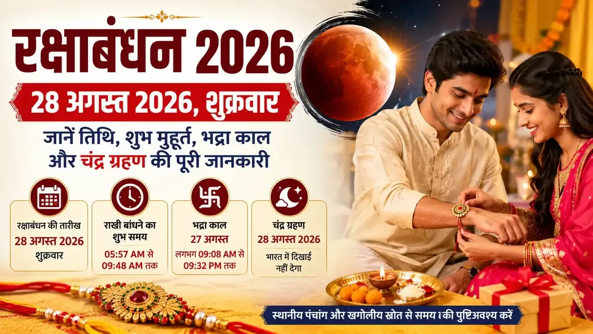 Raksha Bandhan 2026 की तारीख, शुभ मुहूर्त, भद्रा काल और चंद्र ग्रहण