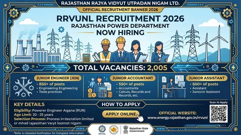 RRVUNL Recruitment 2026 Apply Online for 2005 Junior Engineer Junior Accountant and Junior Assistant Vacancies