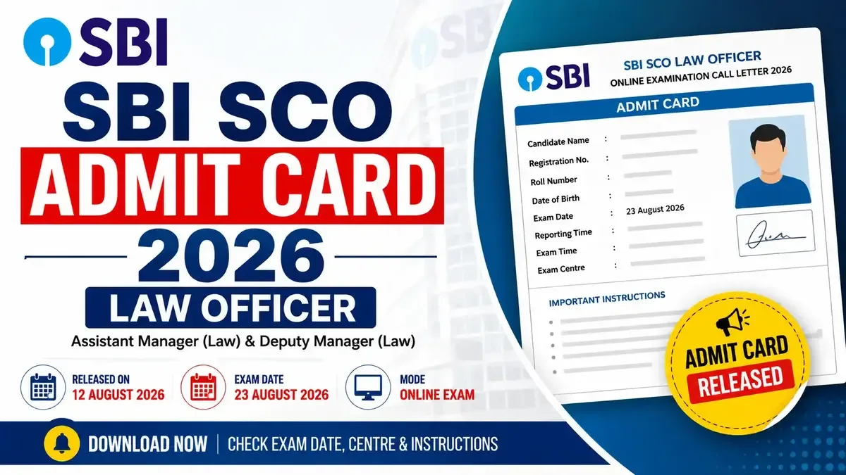SBI SCO Admit Card 2026 for Assistant Manager Law and Deputy Manager Law