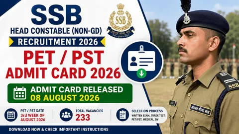 SSB Head Constable Non-GD PET PST Admit Card 2026 released for 233 vacancies