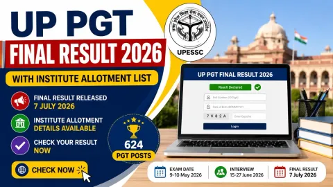 UP PGT Final Result 2026 with institute allotment list and UPESSC result login details