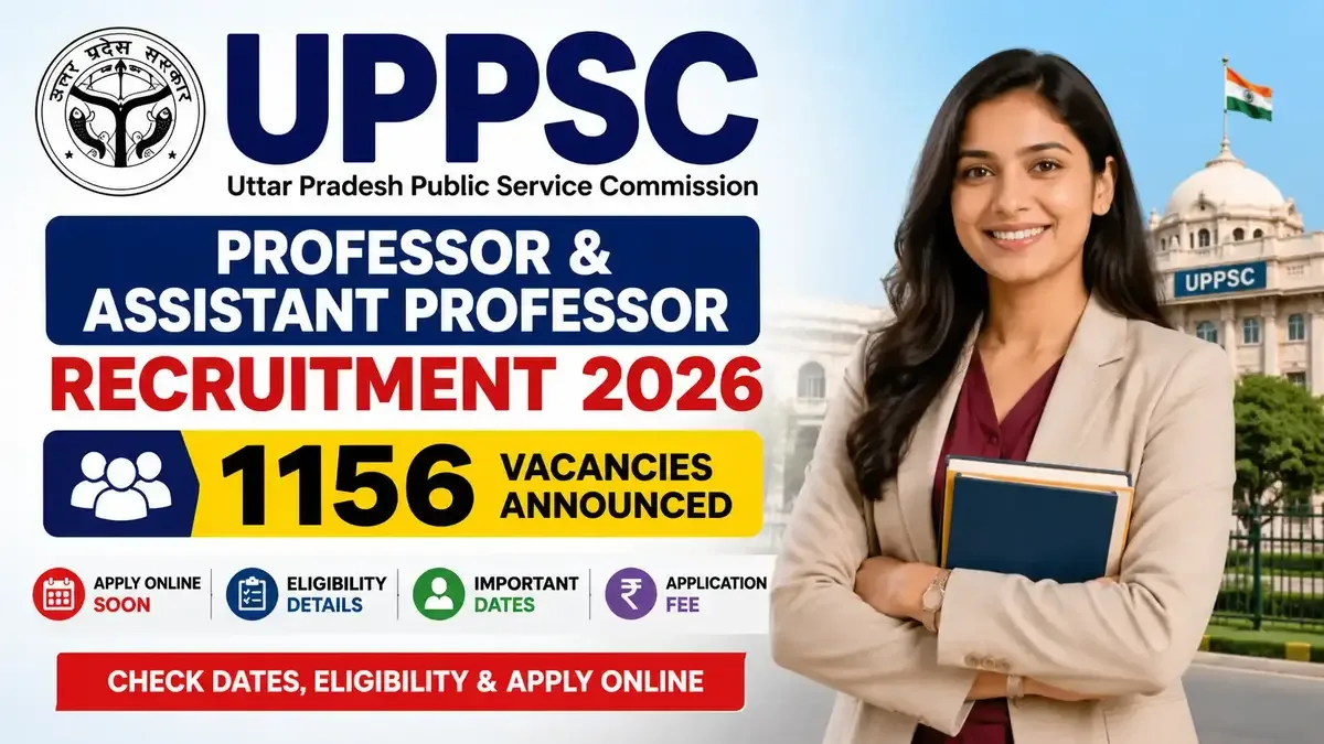 UPPSC Professor and Assistant Professor Recruitment 2026 for 1156 vacancies