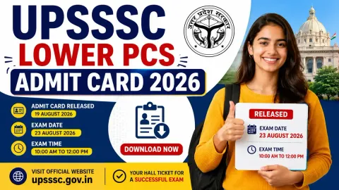 UPSSSC Lower PCS Admit Card 2026 released for August 23 main examination