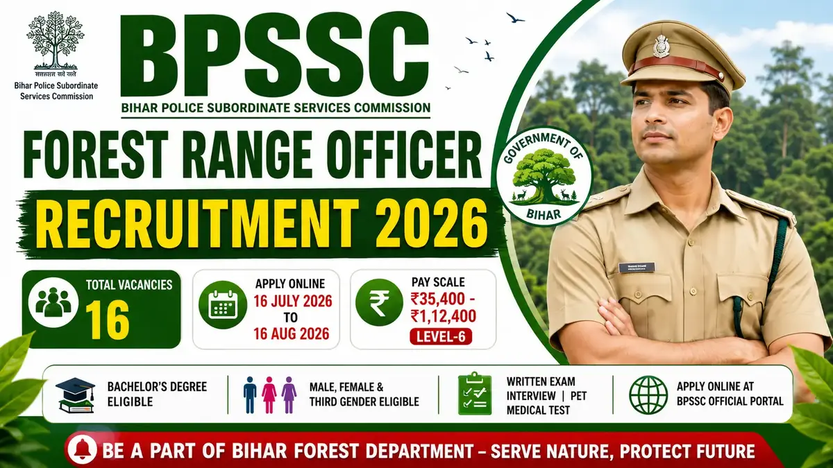 BPSSC Bihar Forest Range Officer Recruitment 2026 notification with 16 vacancies