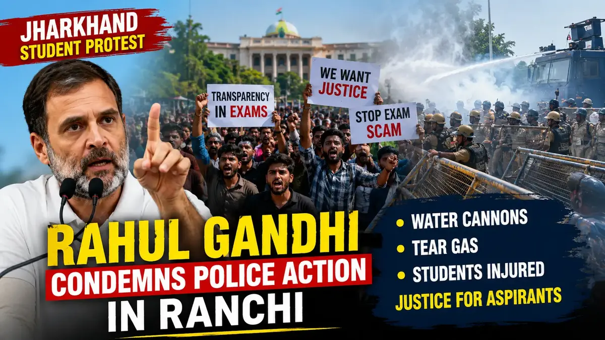Rahul Gandhi condemns police action during Jharkhand student protest in Ranchi over alleged recruitment exam irregularities