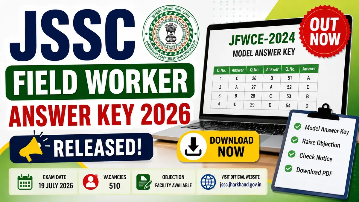 JSSC Field Worker Answer Key 2026 released with JFWCE-2024 model answer key, 510 vacancies and online objection facility